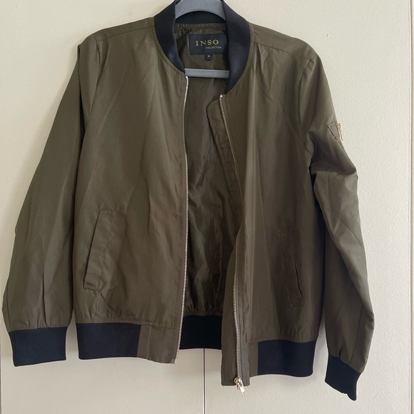 INSO Collection Olive Green Bomber Jacket M - Picture 6 of 7